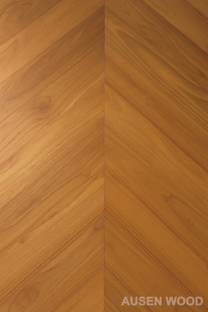 Shine-Podlaha Chevron z brazílskeho teaku